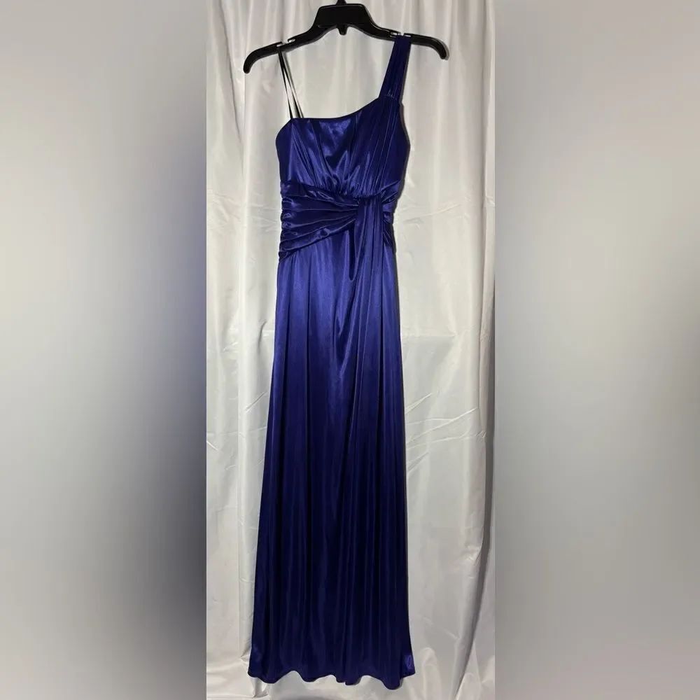 Elegant Purple One-Shoulder Dress City Triangles Full Length Formal EPC Size 3